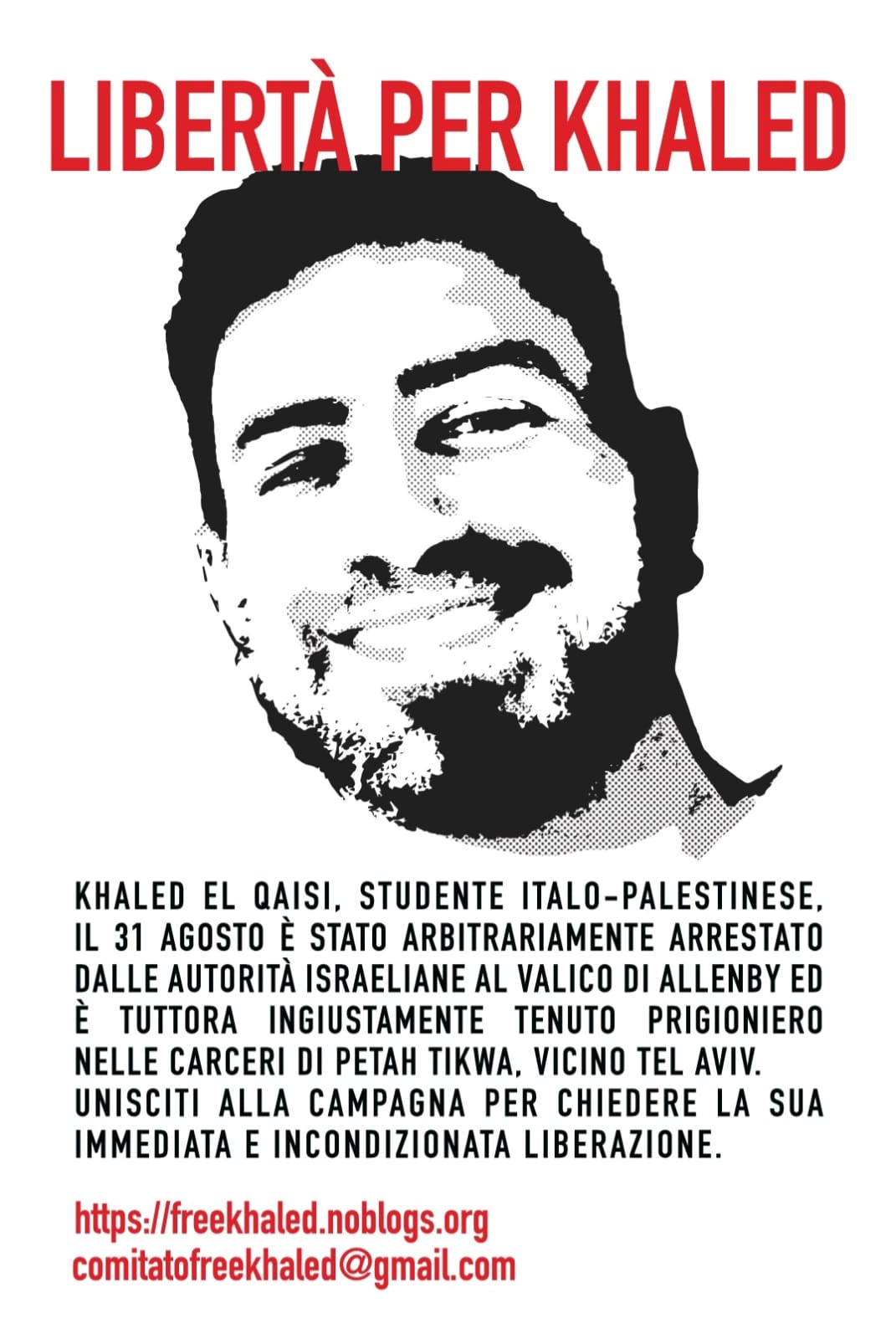 Khaled al Qaisi, libero subito!