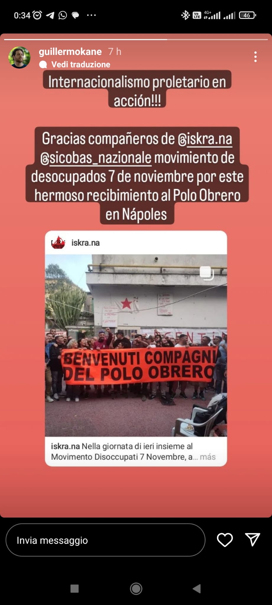 L’incontro con i compagni e le compagne del movimento piquetero e del Polo obrero, a Napoli – Laboratorio politico Iskra