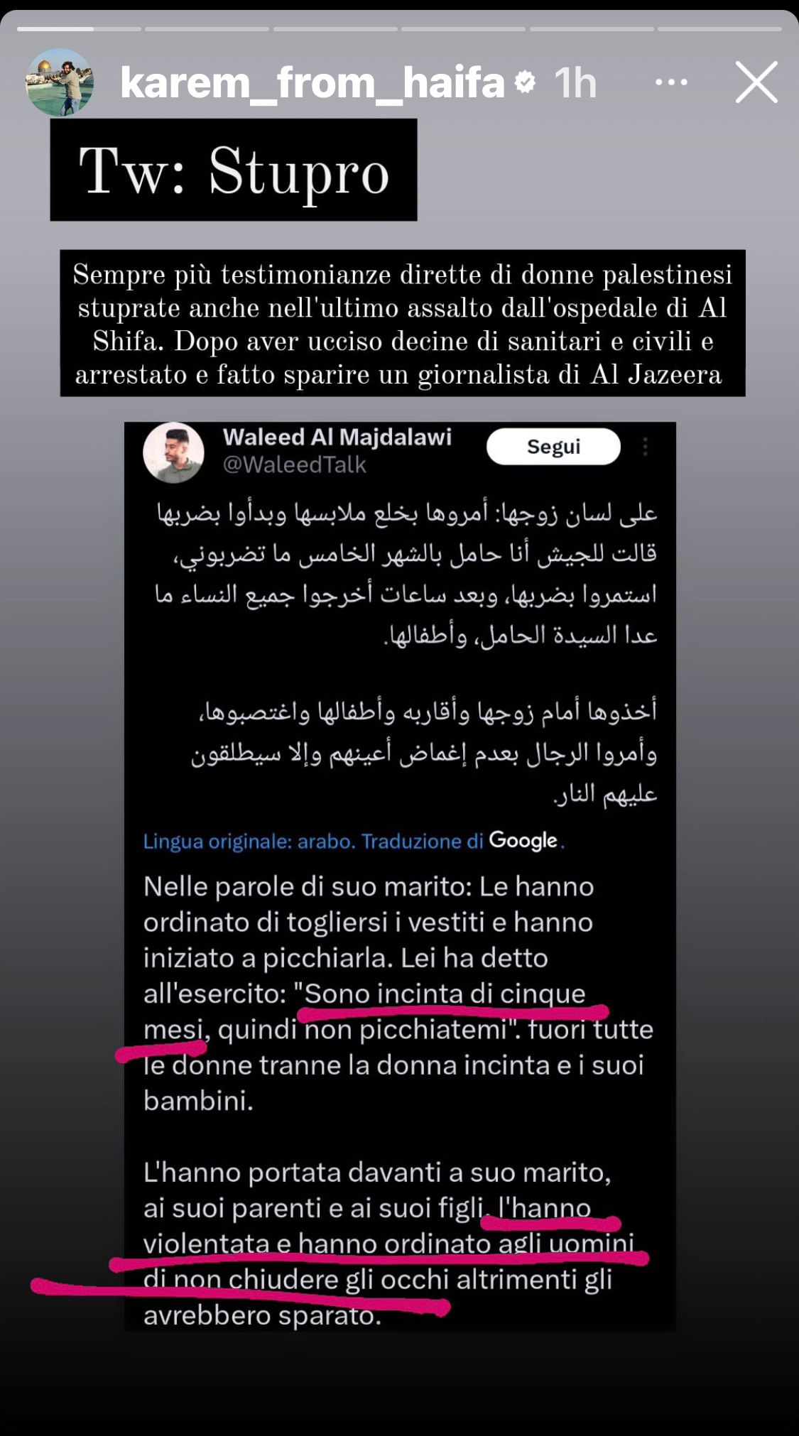 Gaza. stupri all’ospedale di al-Shifa, benedetti dal rabbino militare capo di Israele e da un assassino che scrive per “la Repubblica”. Ma al Jazeera smentisce, in parte, sé stessa.