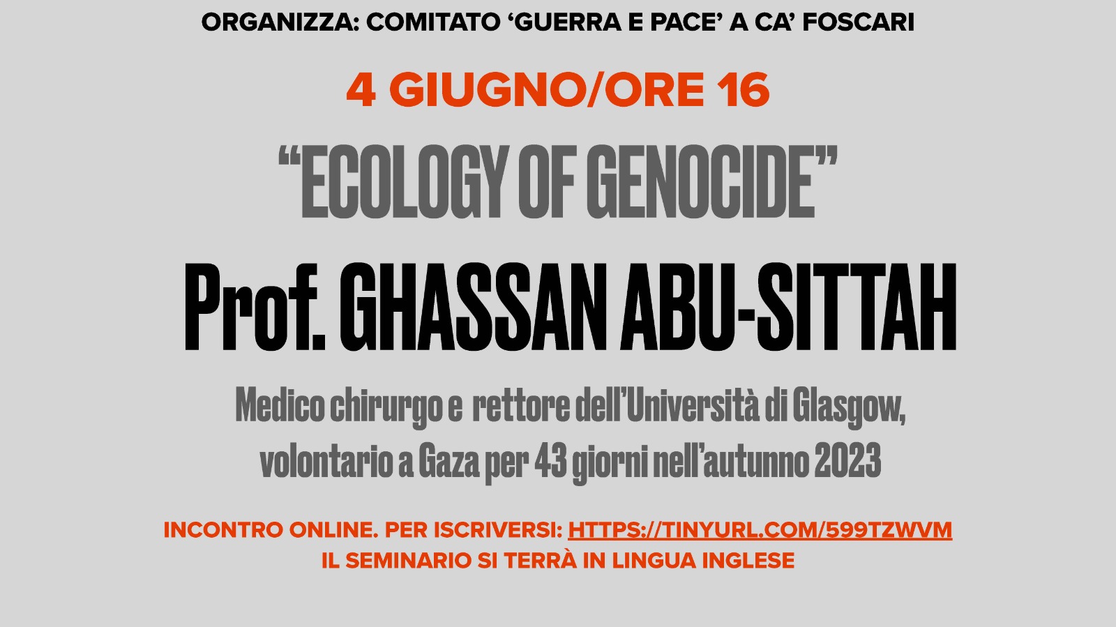 Due iniziative per la Palestina a Venezia: un seminario di Ghassan Abu-Sittah a Ca’ Foscari, una raccolta di fondi per “Cinema senza diritti”
