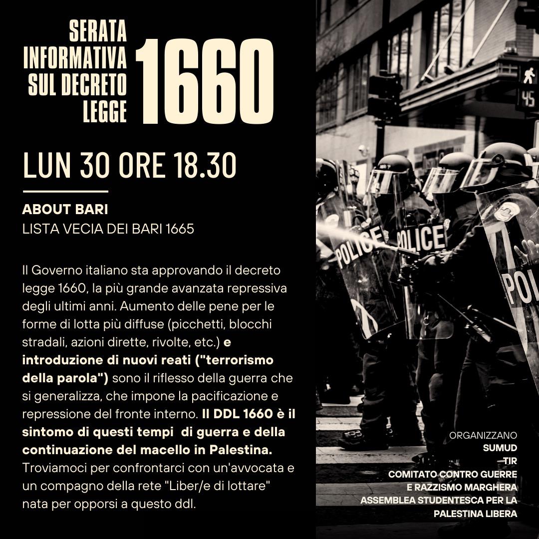 Iniziative della Rete Liberi/e di lottare contro il DDL 1660 a Venezia (30 settembre) e Verona (3 ottobre)