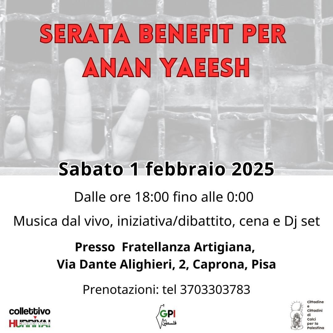 Per Anan Yaeesh – Pisa, 1 febbraio