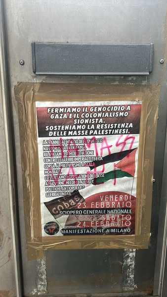 “Il nostro sindacato è al fianco del popolo palestinese” – SI Cobas Milano (contro una provocazione sionista)