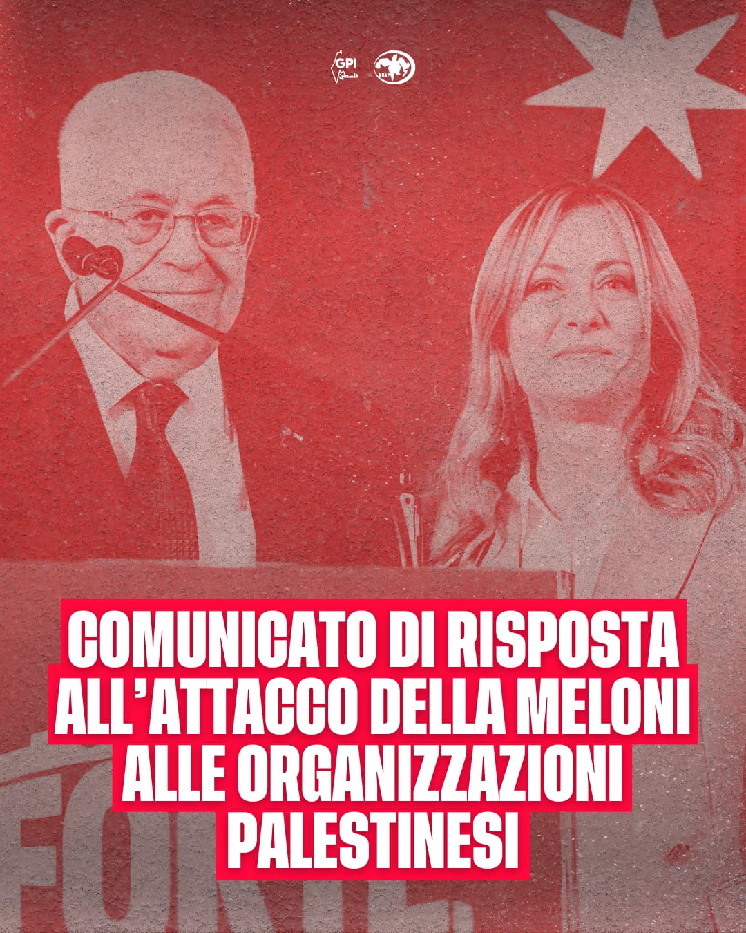 GPI e UDAP rispondono all’attacco della Meloni ad Atreju